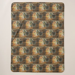 Western Horse Wagon Wheel Cowboy Boots Sherpadecke