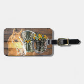 Western Horse Wagon Wheel Horseshoe Cowboy Boots Gepäckanhänger (Vorderseite horizontal)