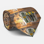 Western Horse Wagon Wheel Horseshoe Cowboy Boots Krawatte (Gerollt)