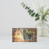 Western Horse Wagon Wheel Horseshoe Cowboy Boots Visitenkarte (Stehend Vorderseite)