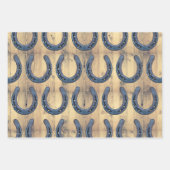 Western Horseshoe & Barn Wood Planks Geschenkpapier Set (Vorderseite 3)