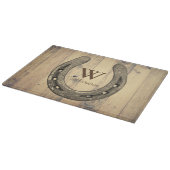 Western Horseshoe & Barn Wood Planks Schneidebrett (Ecke)