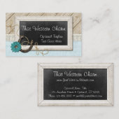 Western Horseshoe Country Chalkboard & Rustikales  Visitenkarte (Vorne/Hinten)