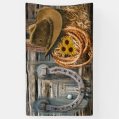 Western Horseshoe Cowboy Hat Lasso Banner (Vertikal)
