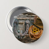 Western Horseshoe Cowboy Hat Lasso Button (Vorne & Hinten)