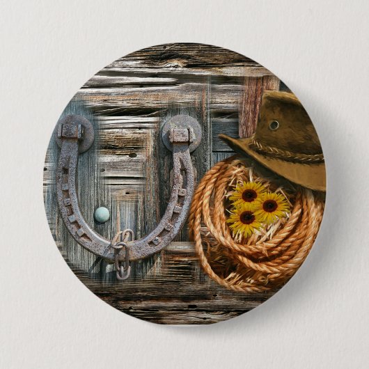 Western Horseshoe Cowboy Hat Lasso Button (Vorderseite)
