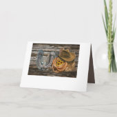 Western Horseshoe Cowboy Hat Lasso Einladung (Rückseite)