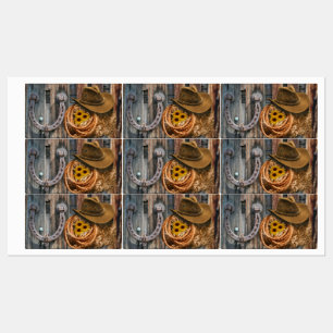 Western Horseshoe Cowboy Hat Lasso Etiketten