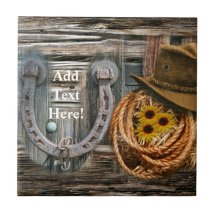 Western Horseshoe Cowboy Hat Lasso Fliese