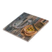 Western Horseshoe Cowboy Hat Lasso Fliese (Seite)