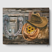 Western Horseshoe Cowboy Hat Lasso Gästebuch (Rückseite)