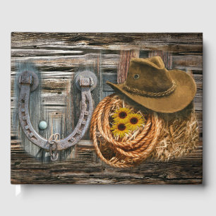 Western Horseshoe Cowboy Hat Lasso Gästebuch