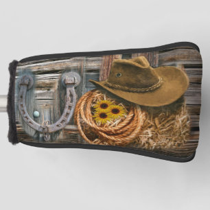 Western Horseshoe Cowboy Hat Lasso Golf Headcover