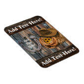 Western Horseshoe Cowboy Hat Lasso Magnet (Rechte Seite)