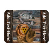 Western Horseshoe Cowboy Hat Lasso Magnet (Horizontal)