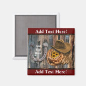 Western Horseshoe Cowboy Hat Lasso Magnet (Vorderseite/Rückseite)