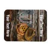 Western Horseshoe Cowboy Hat Lasso Magnet (Horizontal)