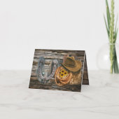 Western Horseshoe Cowboy Hat Lasso Note Card (Rückseite)