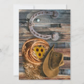 Western Horseshoe Cowboy Hat Lasso Save The Date (Vorderseite)