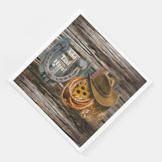 Western Horseshoe Cowboy Hat Lasso Serviette (Ecke)