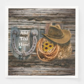 Western Horseshoe Cowboy Hat Lasso Serviette (Vorderseite)
