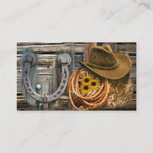 Western Horseshoe Cowboy Hat Lasso Visitenkarte