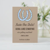 Western-Horseshoe-Hochzeit Speichern Sie die Datum Save The Date (Stehend Vorderseite)