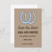 Western-Horseshoe-Hochzeit Speichern Sie die Datum Save The Date (Vorne/Hinten)