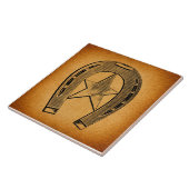 Western Horseshoe mit Star Antique Horse Shoe Fliese (Seite)