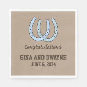 Western Horseshoe Wedding Napkins Personalisiert Serviette (Vorderseite)