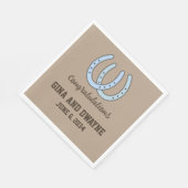 Western Horseshoe Wedding Napkins Personalisiert Serviette (Ecke)