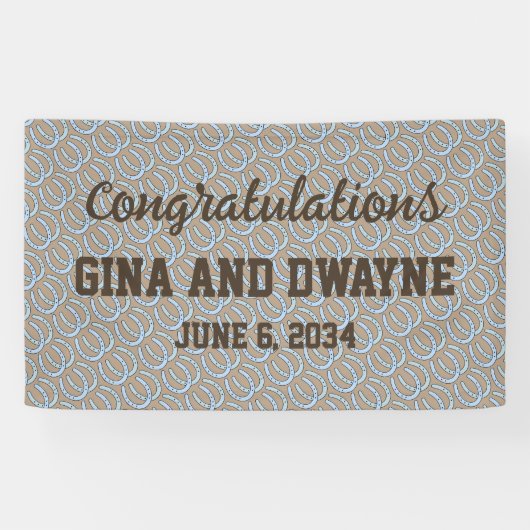 Western Horseshoe Wedding oder Party Banner Cowboy (Horizontal)