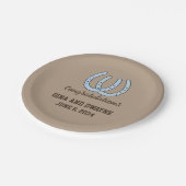 Western Horseshoe Wedding Personalisiert Paper Pla Pappteller (Schrägansicht)