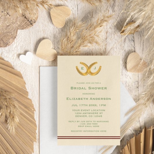 Western Horseshoes Brautparty Einladung