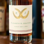 Western Horseshoes Hochzeit Alkoholflaschenetikett