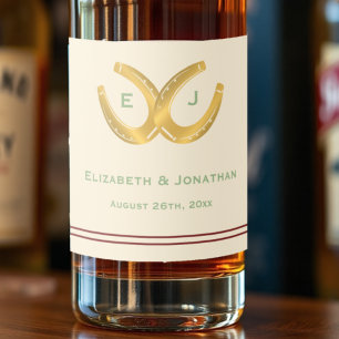 Western Horseshoes Hochzeit Alkoholflaschenetikett