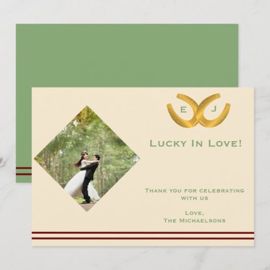 Western Horseshoes Hochzeit Dankeskarte (Vorne/Hinten)