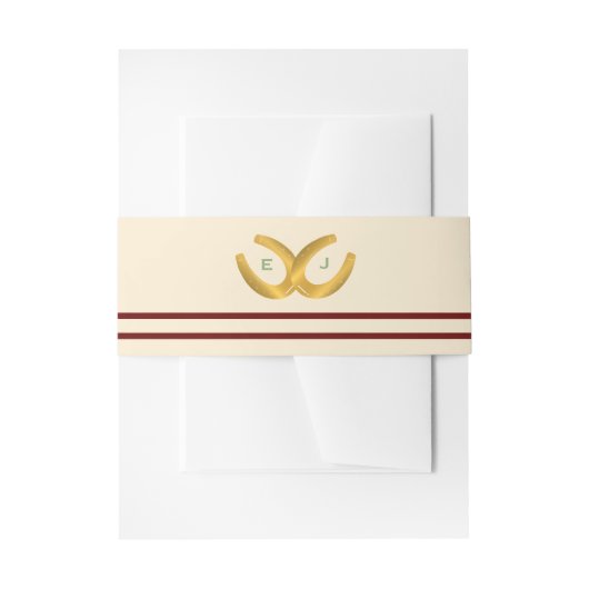 Western Horseshoes Hochzeit Einladungsbanderole (Vorderseite Beispiel)