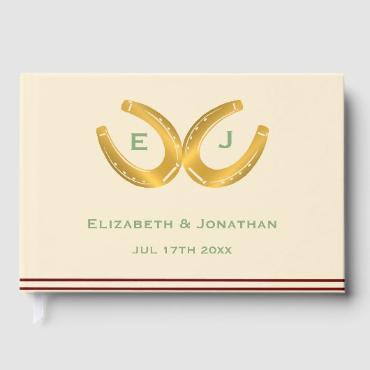 Western Horseshoes Hochzeit Gästebuch (Vorderseite)