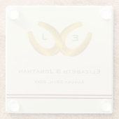 Western Horseshoes Hochzeit Glasuntersetzer (Rückseite)