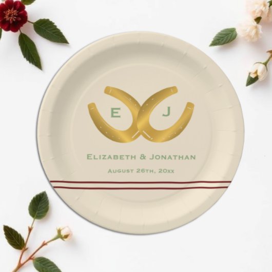 Western Horseshoes Hochzeit Pappteller