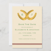 Western Horseshoes Hochzeit Save The Date (Vorderseite)