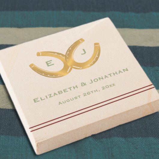 Western Horseshoes Hochzeit Steinuntersetzer