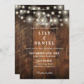 Western Horseshoes QR Code All In One Wedding Einladung (Vorne/Hinten)