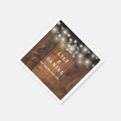 Western Horseshoes String Lights Wedding Serviette (Ecke)