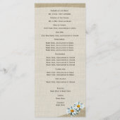 Western Horseshoes und Daisy Wedding Program Programm (Rückseite)