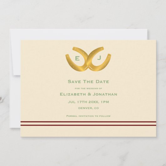 Western Horseshoes Wedding Save The Date (Vorderseite)