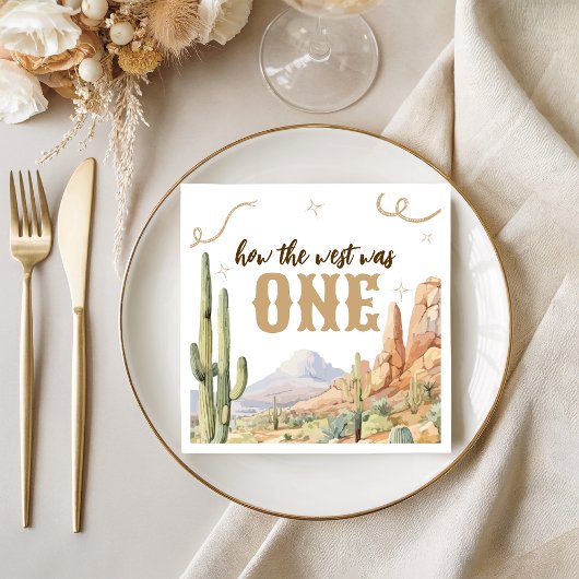Western “How the West Was One” Napkin Serviette