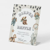 Western Howdy Baby Cowboy Shower Diaper Raffle Sockelschild (Vorderseite)