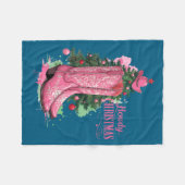 Western , Howdy Christmas And Tree, Nk Cowboy Boot Fleecedecke (Vorderseite (Horizontal))